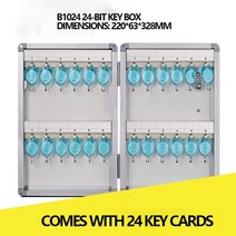 수납 안전 관리 캐비닛 벽걸이 키 박스 알루미늄 합금 ABS 기숙사 렌탈 룸 보안 보호 잠금, 02 As shown 24-bit