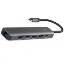 6in1 C타입 멀티 기가 랜 허브 100W PD 고속충전 데이터 전송 4K HD HDMI 인터넷 연결 삼성 Dex 스마트폰 태블릿 패드 노트북 맥북 닌텐도 스위치 TV 보기