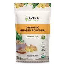 미국 Avira Organic 진저 파우더1134g 비건 논 GMO 요리 베이킹 차 및 라떼와 혼합 가능 재밀봉