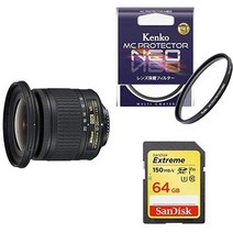 일본직발송 2. NIKON 광각 줌 렌즈 AF P DX NIKKOR 10 20MM F4.5 5.6G VR 니콘 DX 포맷 전용 + 액세서리 2, One Size, One Color