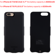 Unbranded 아이폰 6 7 8 플러스 SE용 8200mAh 배터리 충전기 케이스 보조, For Apple iPhone 6s, Black