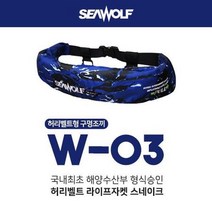 허리벨트형 수분감지 자동팽창식 구명조끼 SW-W03 (KST), 디지털블루