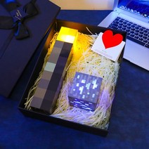 마인크래프트 Minecraft 토치 야간 조명 픽셀라이트 장난감 광부 램프 분위기, [선물박스]6시간서리횃불+파란색광석