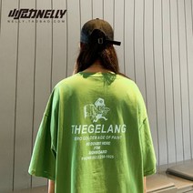 비엠비셔스 박스 뒷판 마지 프린트 남자 오버핏 반팔 티셔츠 110174 여름 신작 일본 반팔 티셔츠 남성용 조수 브랜드 학생 면 프린트 힙합 느슨한 어깨 길이 5 점 소매 티셔츠