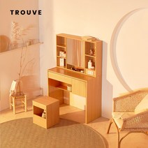 트루베퍼니처 에세이 블랑 수납거울 콘솔화장대 (콘센트), 오크