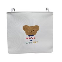 팝키즈 자수 캔버스 수납바구니 장난감정리함 특대형, 베어