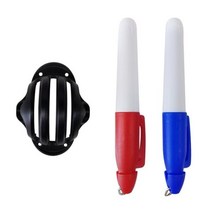 골프공 라이너 트리플 라인 마커 펜 2 개 블루 레드 퍼팅 위치 보조 라인 마커 드롭 쉽, Set A