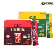 아임힐링 스코비 콤부차 60스틱 2종 택1(오미자레몬), 레몬 60스틱