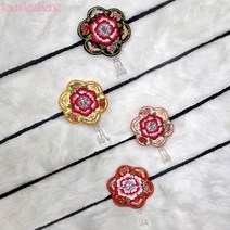 4번 배씨댕기 백합 별꽃 여아 유아 아동 공주 한복 머리띠 배씨끈 한복머리장식 한복댕기