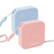 DELI 메이저 줄자 줄자 2m 원클릭 자동 카드 위치 인치 센치메터 2종류의 측정 방법 수예 잼 재봉 잼 측정 재봉 메이저 천 메이저 재봉 도구 높이 가구 전기 화면 등의 측정에 (파랑+핑크)