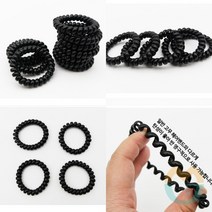 위센티브 스프링머리끈 블랙 전화기머리끈 헤어머리끈 전화선머리끈