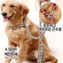 브라더펫 대형견 체인로프 리드 목줄 3mm, 1개, 옵션2) 체인줄 카키 4.5mm