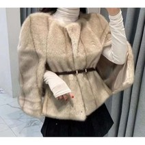 밍크 벨트 쟈켓 밍크 퍼 페이크 쟈켓