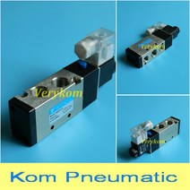 공압 부품 Kom-공압 좋은 품질 3/8 인치 "5 웨이 에어 솔레노이드 밸브 4V310-10 2/5 제어 12v 24v 1, 04 AC220V
