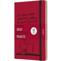 몰스킨 2022년 다이어리 피너츠-찰리브라운 한정판 위클리 하드커버 레드, 상품선택