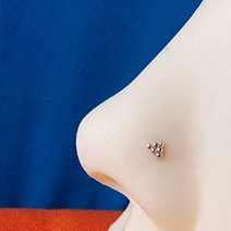Unique Nose Stud Sterling Silver Small Tiny Nose Screw Ring Piercing Indian Style Triangle Shaped, 1