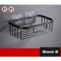 공간 알루미늄 욕실 선반 목욕 샤워 샴푸 비누 화장품 코너 화장지 홀더 벽, 05 Black B