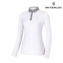 김영주 여성 봄 가을 모션 에리 긴팔 티셔츠 / 여자 PK 카라티 골프티셔츠