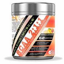 Amazing Muscle BCAA 2:1:1 분지 사슬 아미노산 6000 MG 마른 근육 빠른 회복 지원 지구력 수준 향상 체리 레모네이드 60회분 USA 미국, Peach Lemonade, 60.0 Servings (Pack of 1)