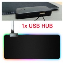 게이밍 컴퓨터 책상 컴터 겜 게임 테이블 led 라이트 컴퓨터 데스크탑 카페트 rgb, 1 포트 USB 허브 포함, 900x400x4mm