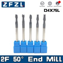 HRC50 엔드2 플루트 PCS D4D2 60L 75L 금속 텅스텐 강철 조각 CNC 공작 기계 가공, [04] D8X75L