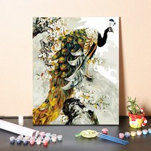 urkoteer DIY 세계 명화 그리기 세트 40 x 50 cm 피포페인팅 꽃 해바라기 풍경화/원목 액작, 공작-06-FJ1712