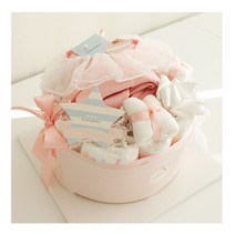 주식회사 앙앙 부드러운쉬폰 1단 기저귀케익 (핑크) (바디슈트+미니타올2장), 백일선물