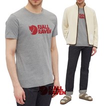 피엘라벤 남성 그레이 MELANGE LOGO 티셔츠