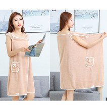 샤워 가운 목욕 타올 비치가운 바스타올 목욕가운 원피스, 원피스샤워타올, 7.핑크