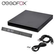 외장형 DVD 레코더 12.7mm usb 2.0 외부 dvdcd-rom 케이스 노트북 데스크탑 pc 광 디스크 드라이브 sata to sata 외부 dvd 인클로저, 검은색