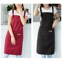 민스리빙 바리스타 앞치마 업소용 H형 방수앞치마 카페 공방 화방 까페, 1개, 블랙(카페)