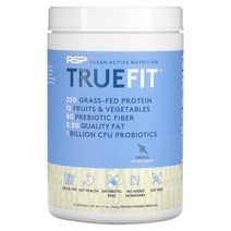 RSP Nutrition 뉴트리션 Truefit 목초사육 유청 단백질 셰이크 초콜릿 940g 2lbs, 바닐라