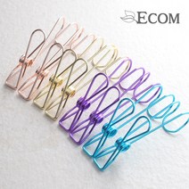 ECOM 다용도 컬러 후크 집게고리 10P, 골드