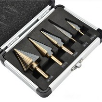 Justintau대형 코발트 스텝 드릴 5케이스 포함 HSS 티타늄 코어 다중 구멍 커터 세트 도구