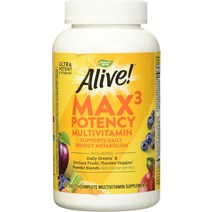 멀티비타민 자연의 길은 살아있습니다 Max3 Potency 종합비타민 항산화제 세포 에너지 대사를 지원하는 고효능 B-비타민x 180정, [03] 180개(1팩)