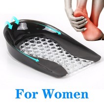 족저근막염 발바닥 보호대 깔창 아치 실리콘 젤 힐 패드 발 통증 완화 u-shape 발, 여성용 블랙