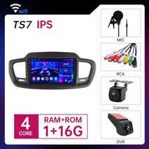 기아 쏘렌토 3 2014 차량용 라디오 멀티미디어 플레이어 내비게이션 스테레오 GPS 2din 자동 TS10 안드, 03 1G 16G Mic Cam DVR