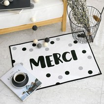 꼼플 빅도트 레터링 메르시 발매트 집꾸미기 인테리어소품 현관데코