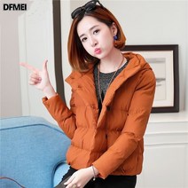 가을 겨울 가볍고 따뜻한 패딩 솔리드 3색 가능한 작은 키의 패딩 후드 코트 여성복