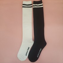 애플핑크 심플한두줄니삭스무릎양말두켤레한팩APSTS104 산본뉴코아