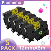 프린트 부품 Phomemo P31 라미네이트 라벨 테이프 AZe 231 호환 형제 호환, 01 12mm, 04 5PC Gold Tape