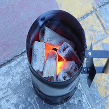 [지유마켓] BBQ 숯 차콜스타터 점화통 바베큐 그릴 착화통 숯불피우기 불멍, 숯스타터(대형)실버