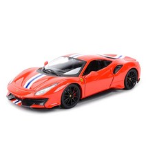 새로운Bbugo 1:24 페라리 488 PIsta 블루 스포츠카 정적 다이 캐스팅 차량 Collectible Model Car Toys, 01 Red