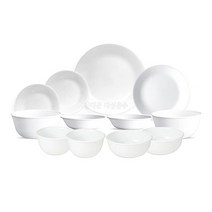 코렐 무지 저스트화이트 2인그릇세트 C 12pcs, 한국형공기대접