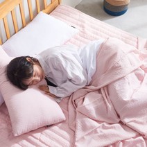 리빙홀세일 시어서커 홑이불 D-Q_냉장고이불 여름 침대 얇은 리플 겹이불/홑이불, 핑크