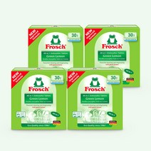 [프로쉬] 독일 올인원 식기세척기 세제 4개, 그린레몬4개