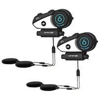 Vimoto V8 영어판 오토바이 헬멧 블루투스 이어폰 무전기 다기능 무전기, 2개V6