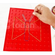 [대진교육] 양면 지오보드 11핀 대 고무줄 포함, 주황(원형핀)