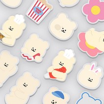 스마트톡 그립톡 휴대폰 스마트톡 자석 스마트톡 만들기 스마트톡케이스 아이폰 케이스 스마트링. (투명 아크릴톡) 귀여운 곰찌, 곰찌 낙서