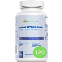 Regenerate 24/7 하이드레이션 전해질 120캡슐 100% 미네랄 500mg 글루콘산 칼륨 및 구연산염 혼합 - 아연 마그네슘 중탄산 나트륨 핑크 소금 케토 운동 전 에너, Capsule